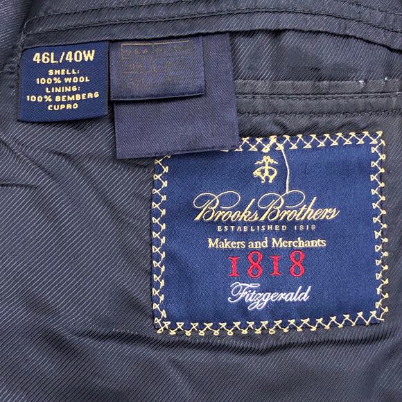 Brooks Brothers 1818 Mens Size 46L Suit Drop 5 Fitzgerald Pinstripe *TINY FLAW - Picture 13 of 16